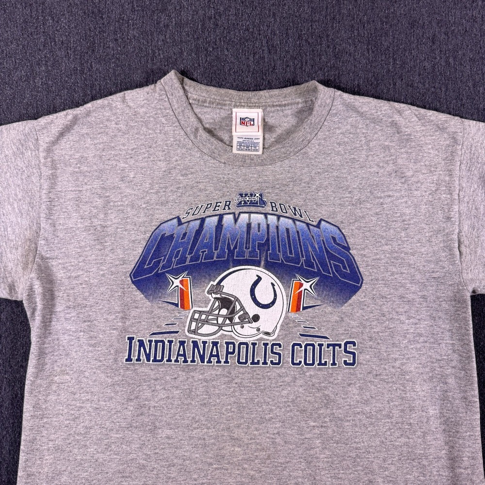 Vintage NFL Colts Super Bowl Champions Shirt Youth XL 18/20 Gray 2006 Football